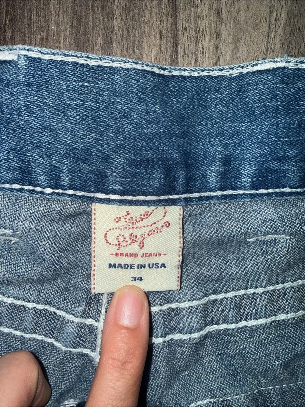 True Religion Billy Super T Jeans Men’s 34 Made USA Straight Leg Medium‎ Wash